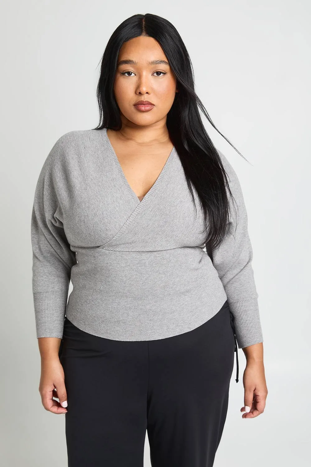 Bardot Wrap Knitted Jumper