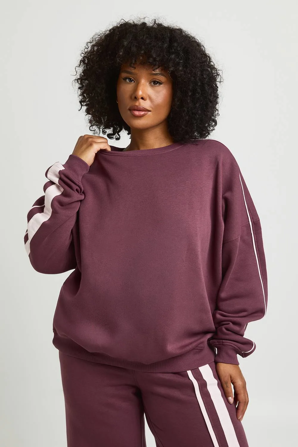 Double Side Striped Oversized Sweatshirt by boohoo