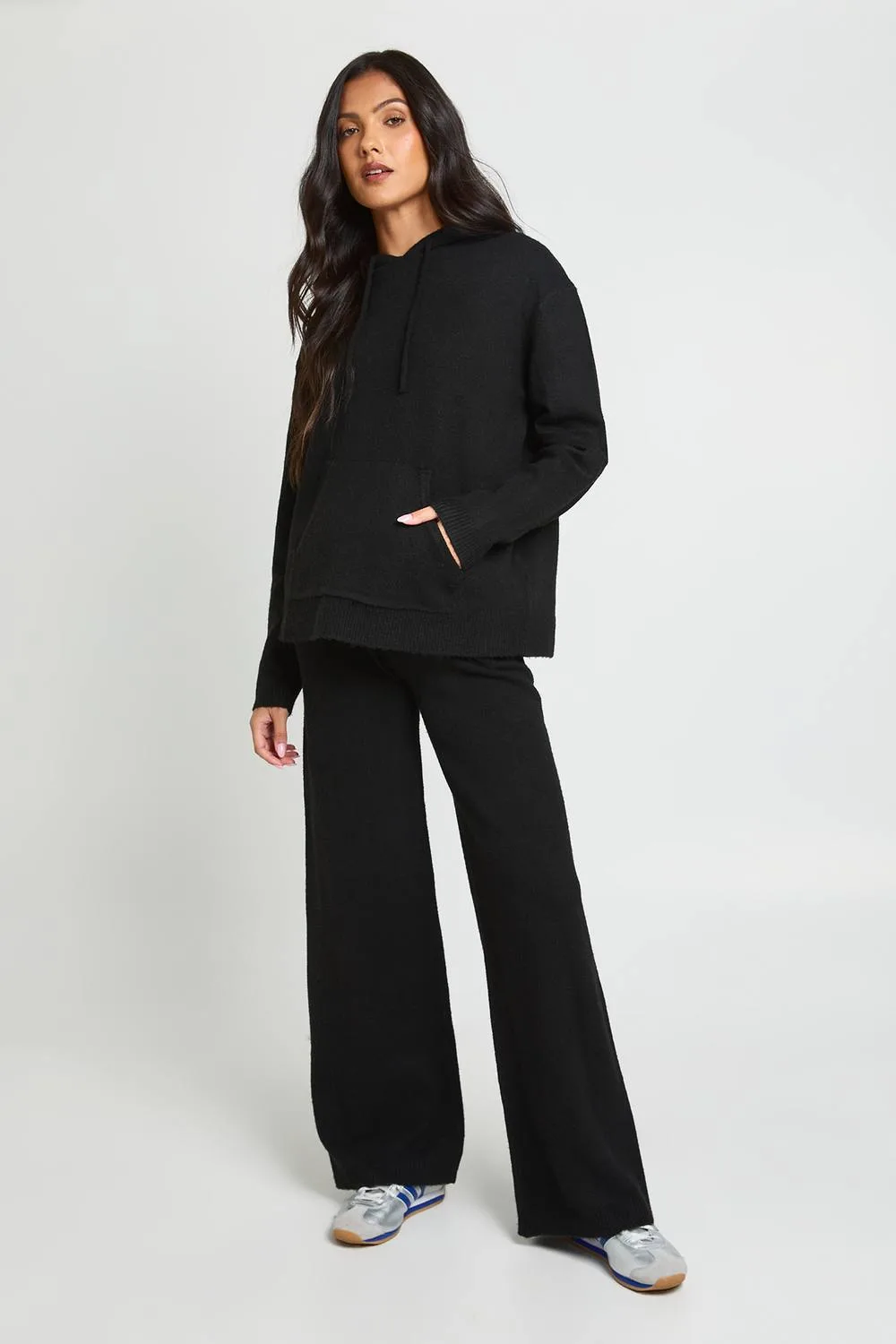 Maternity Soft Knitted Hoody & Wide Leg Trouser Co-Ord by boohoo