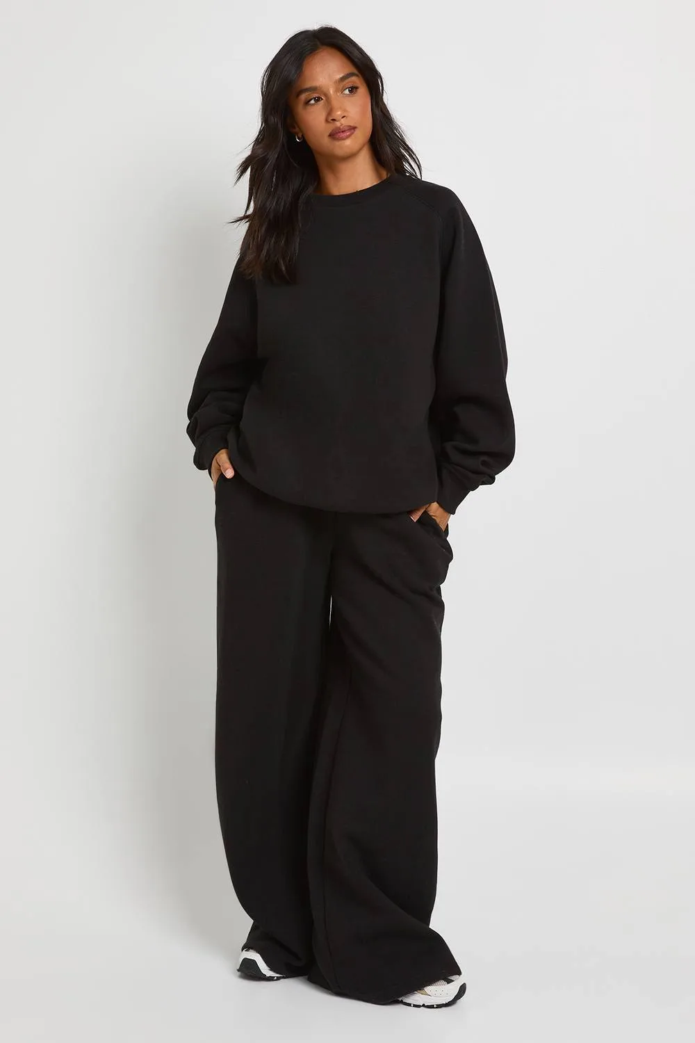 Raglan Seam Sweatshirt & Straight Leg Jogger Tracksuit by boohoo