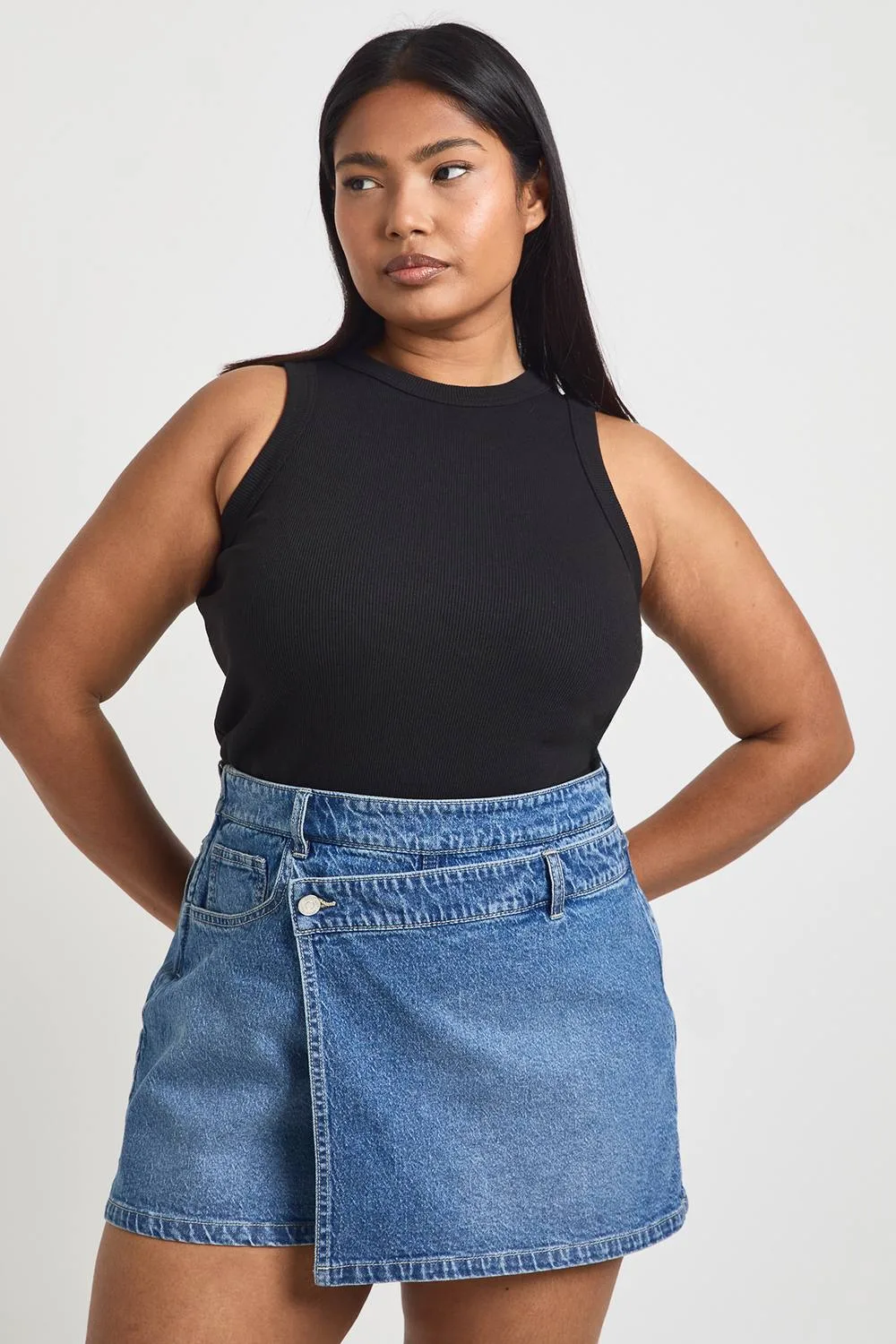 Denim Skort by boohoo