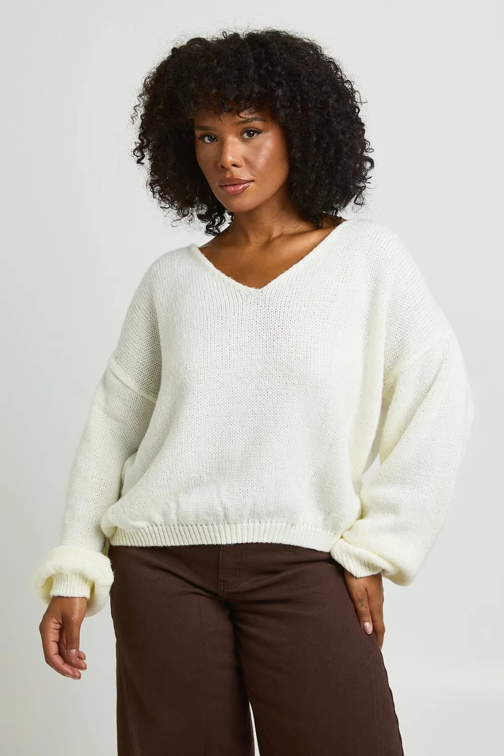 Soft Knit V Neck Jumper