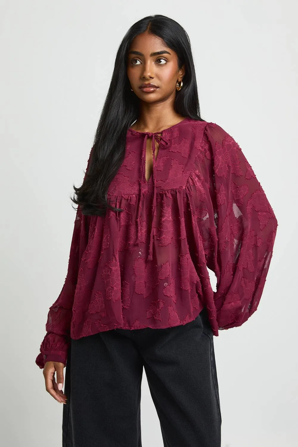 Burnout Floral Boho Blouse by boohoo