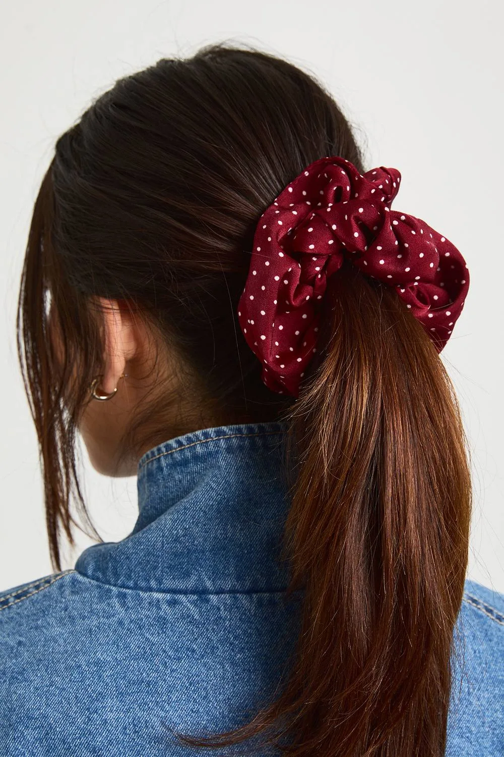 Polka Dot Oversized Scrunchie by boohoo