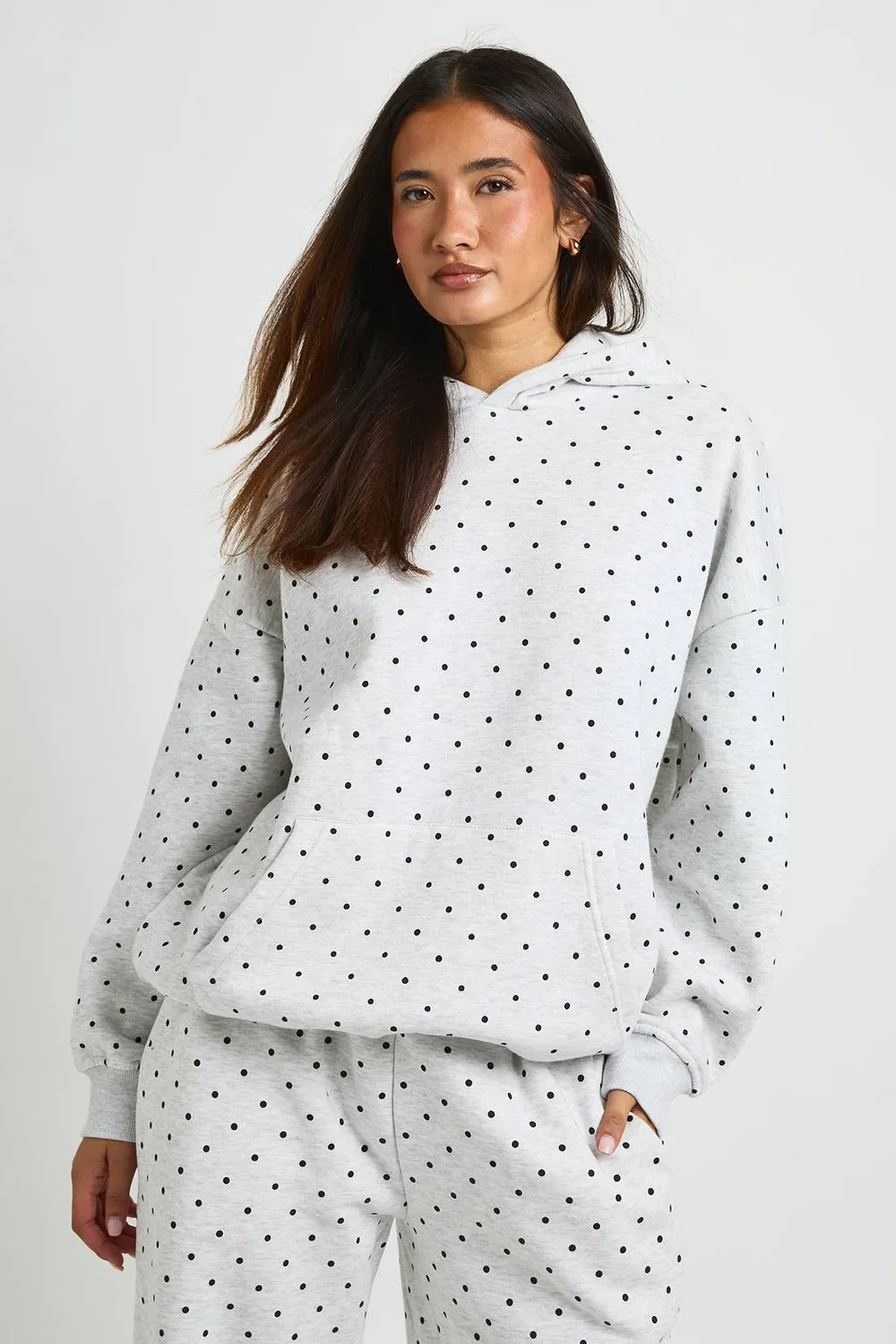 Polka Dot Oversized Hoodie by boohoo