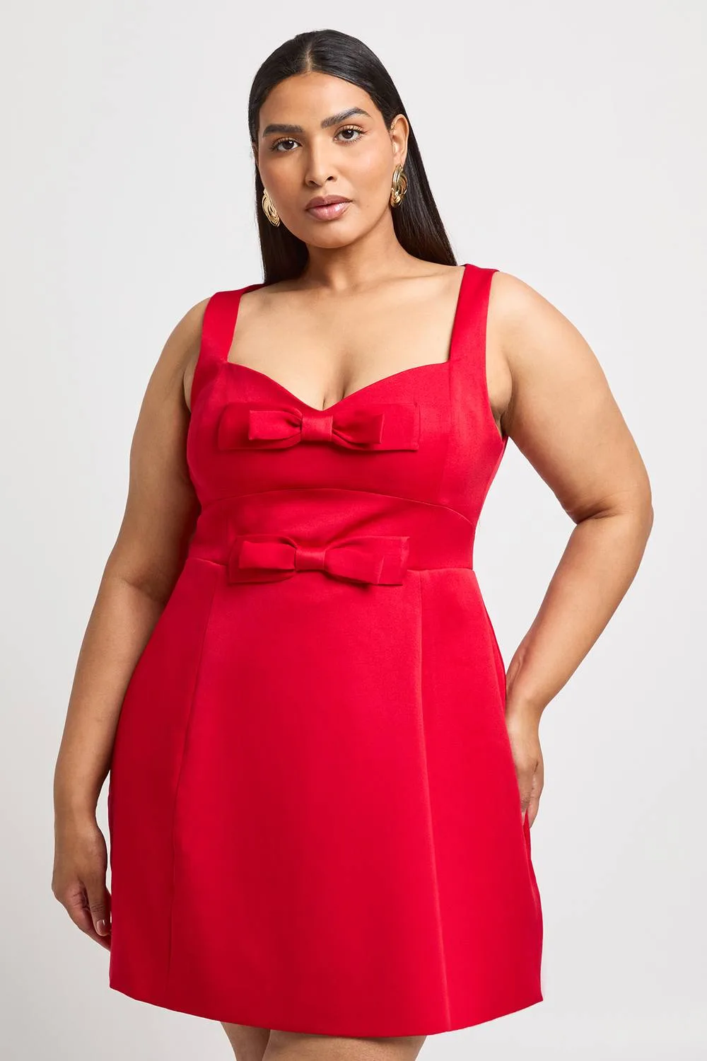 Woven Bow Detail Shift Dress by boohoo