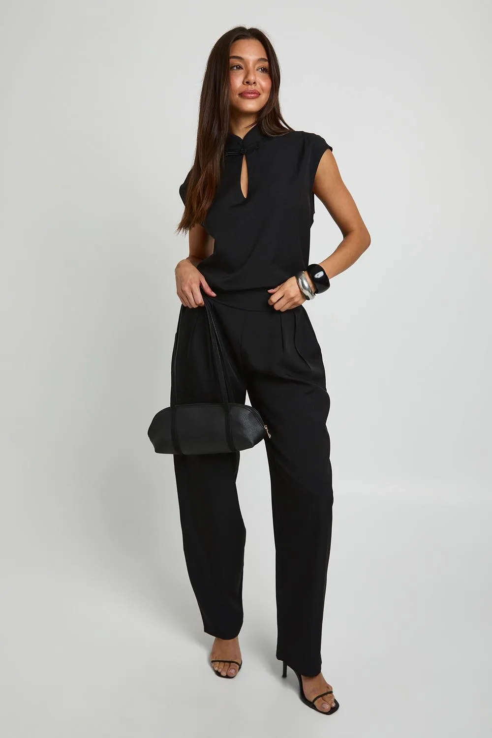 Keyhole Top Barrel Leg Co-Ord by boohoo