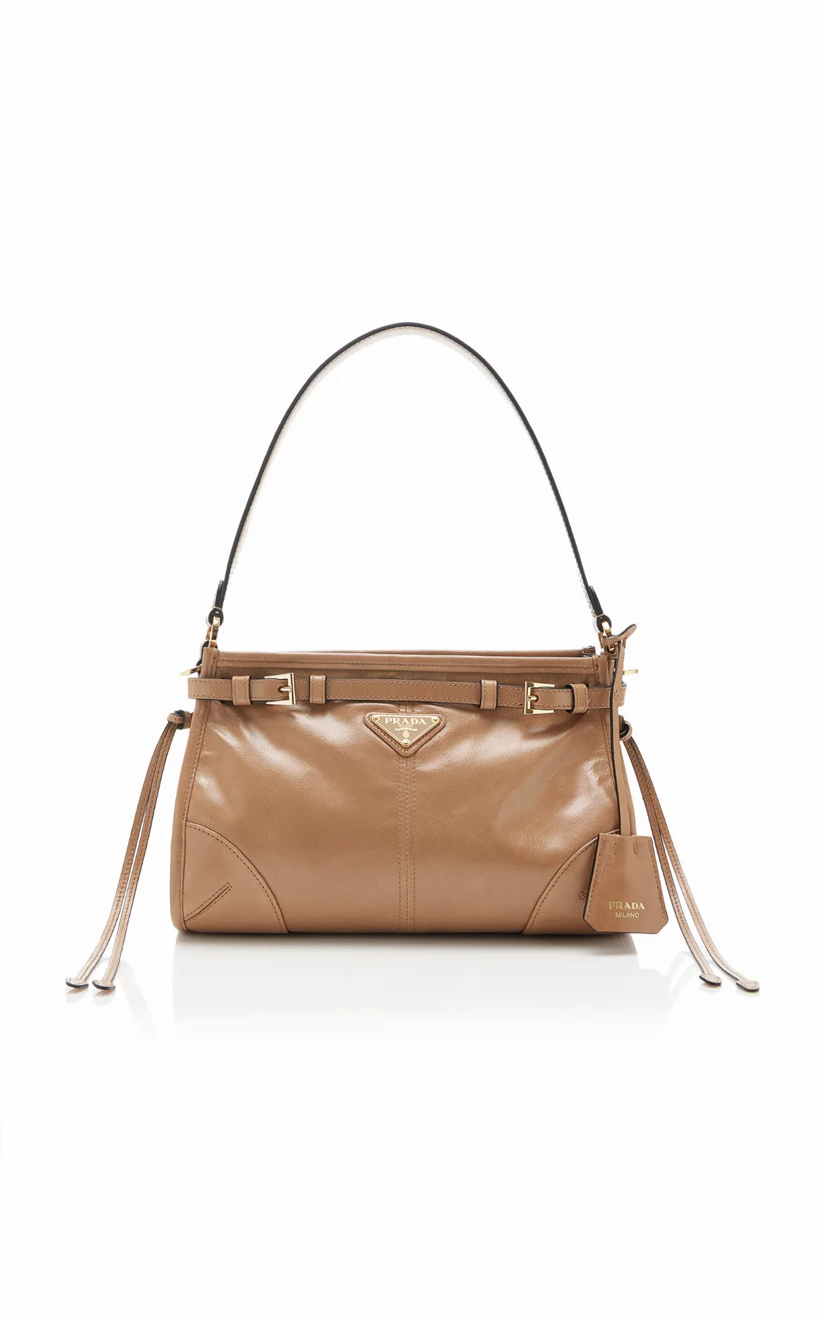 Bonnie Leather Top Handle Bag by Prada