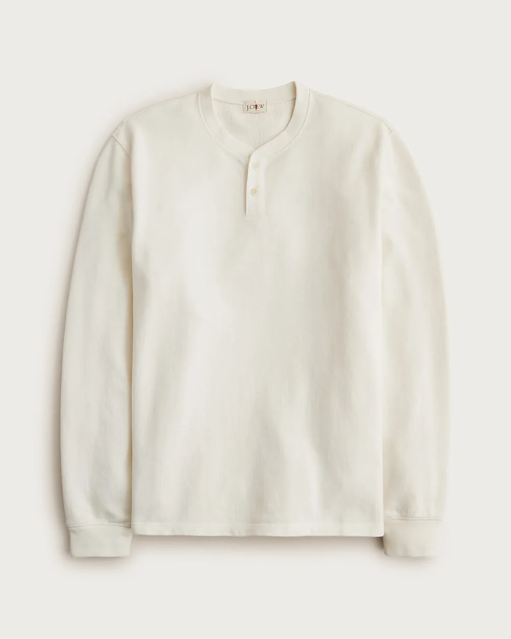 Dense Cotton Herringbone Henley by J.Crew