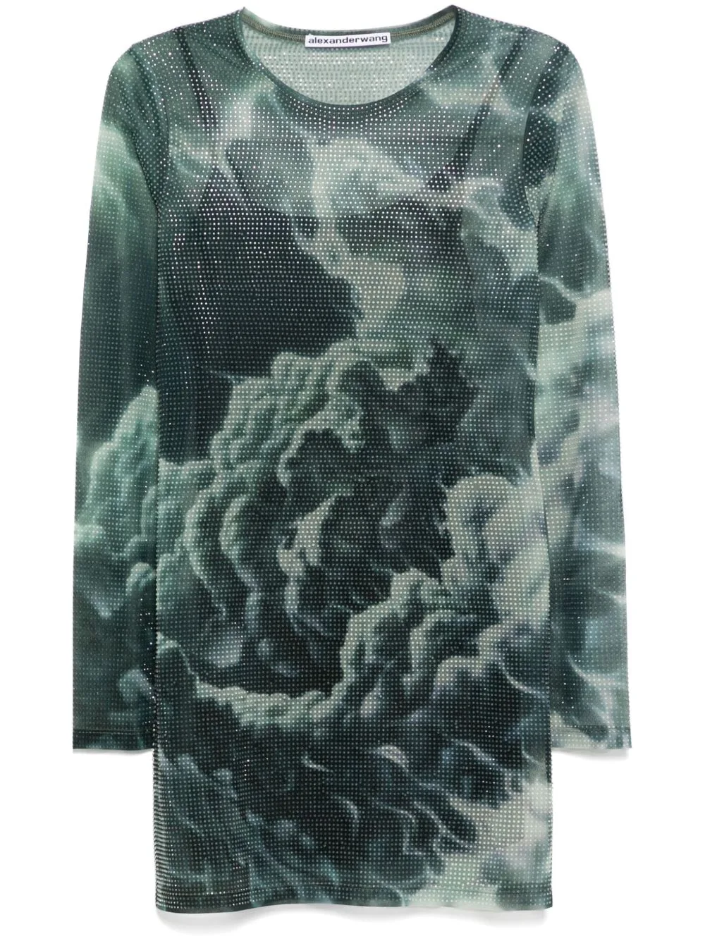 Crystal-Hotfix Cloud-Print Mini Dress by Alexander Wang