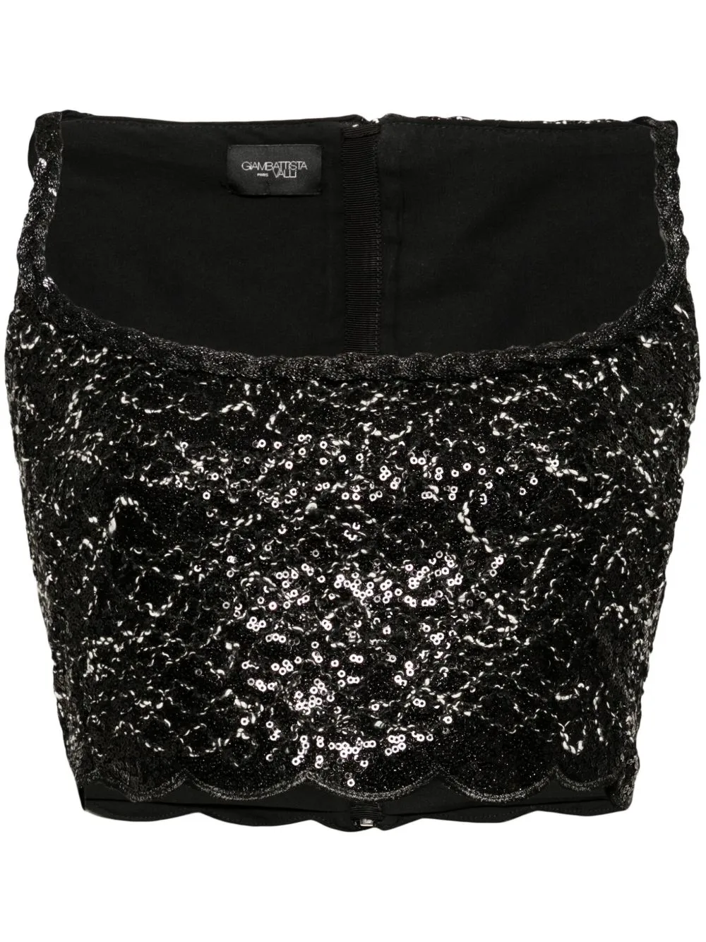 Sequin-Embellishment Scallop-Hem Tank Top by Giambattista Valli