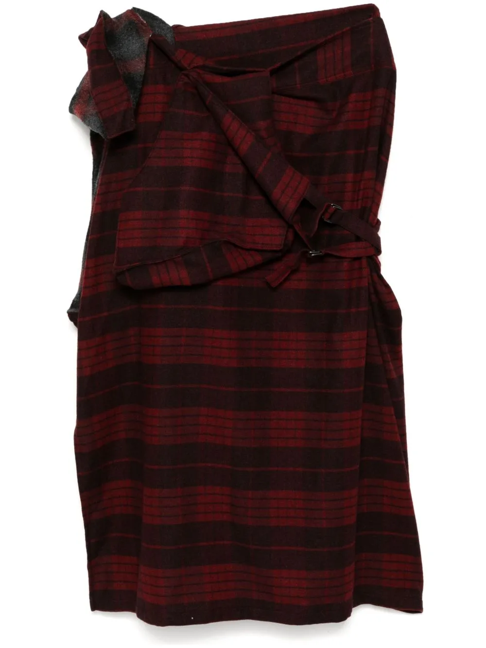 Plaid Asymmetric Skirt by Yohji Yamamoto