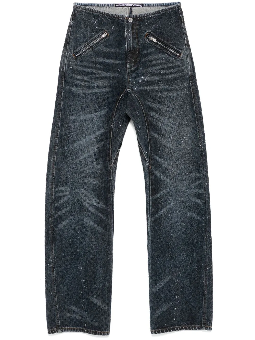 Rhinestone-Embellished Jeans by Alexander Wang