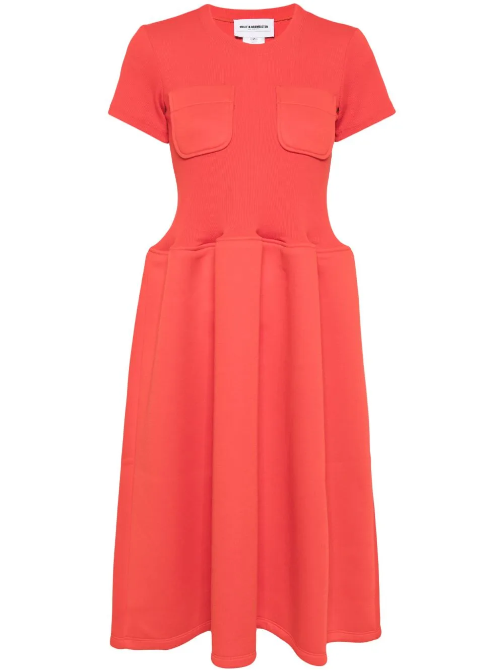Short-Sleeve Flared Midi Dress by Melitta Baumeister