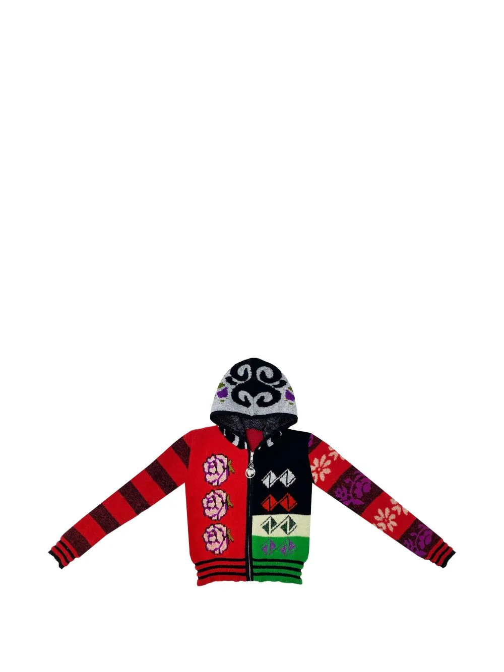 Intarsia-Knit Floral-Motif Cardigan by Chopova Lowena