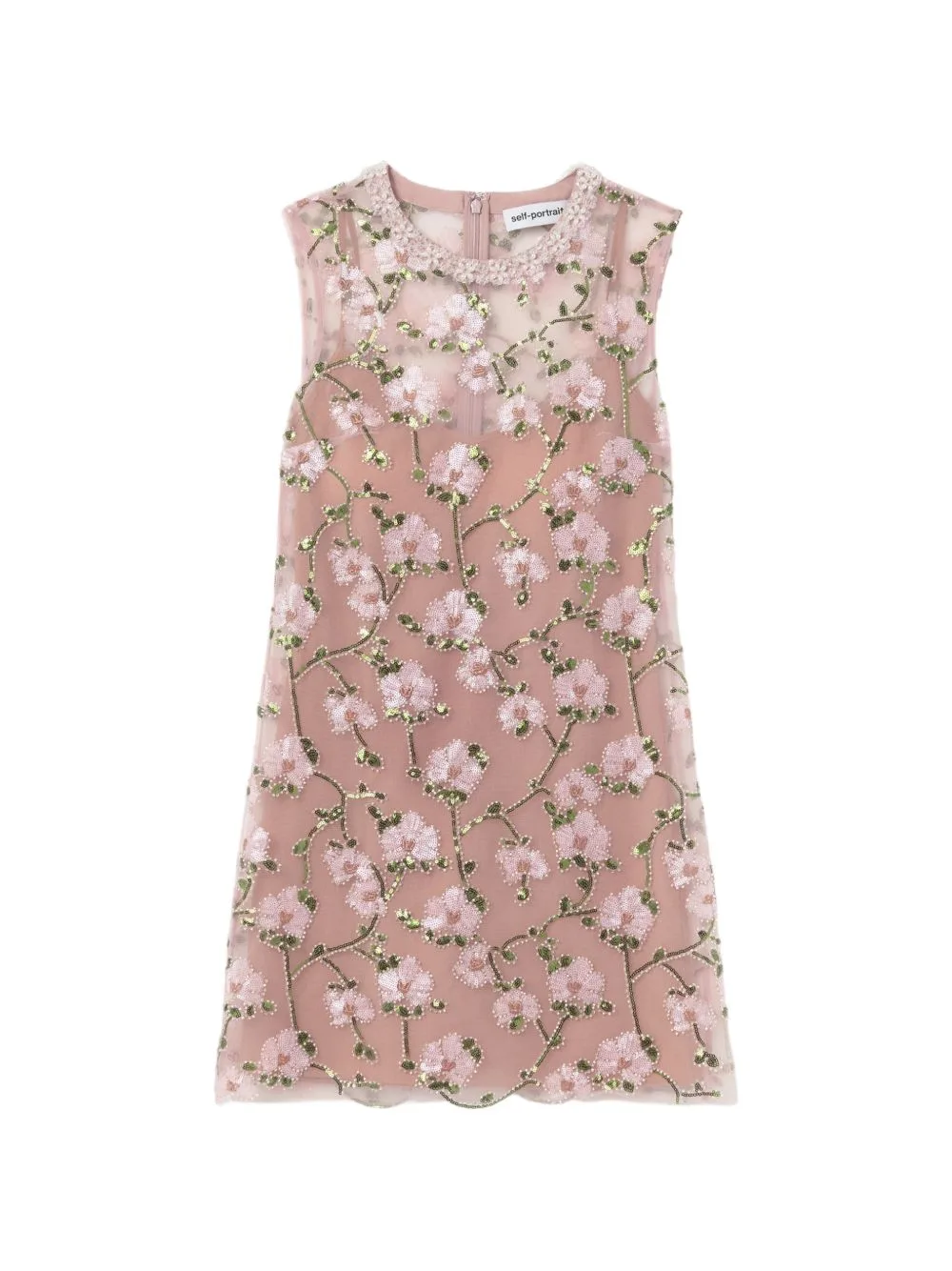 Floral-Sequin Mini Dress by Self-Portrait