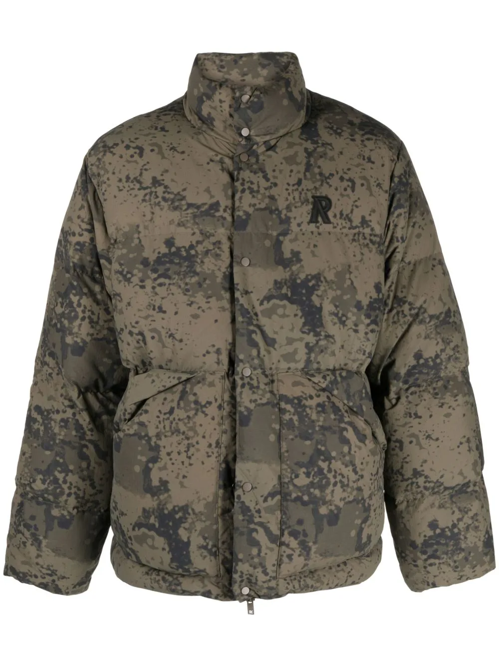 Logo-Embroidered Camouflage Puffer Jacket by Represent