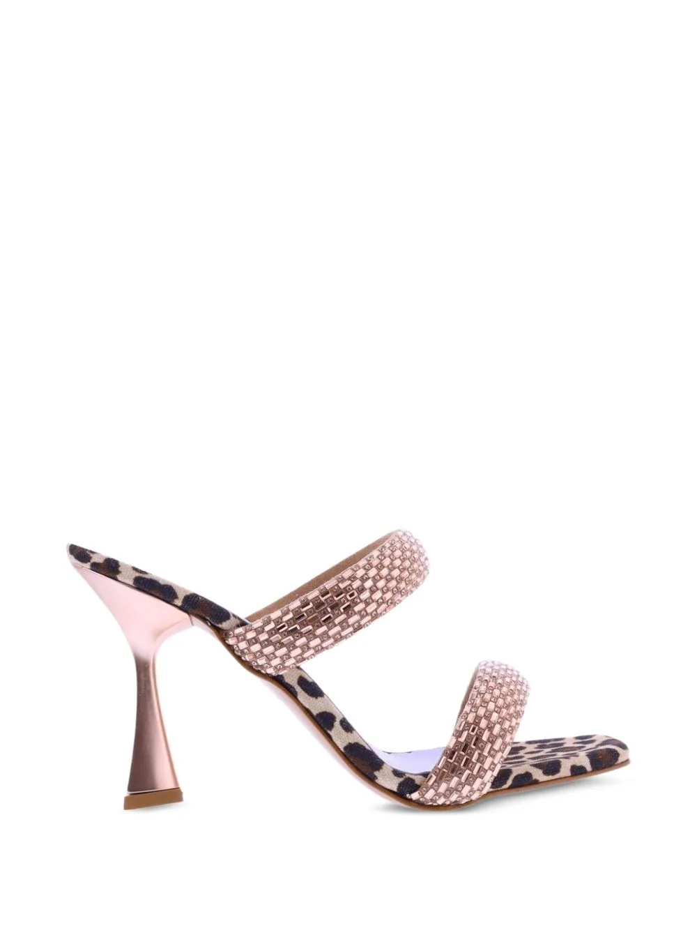 Rhinestone Leopard-Print Sandals by Albano
