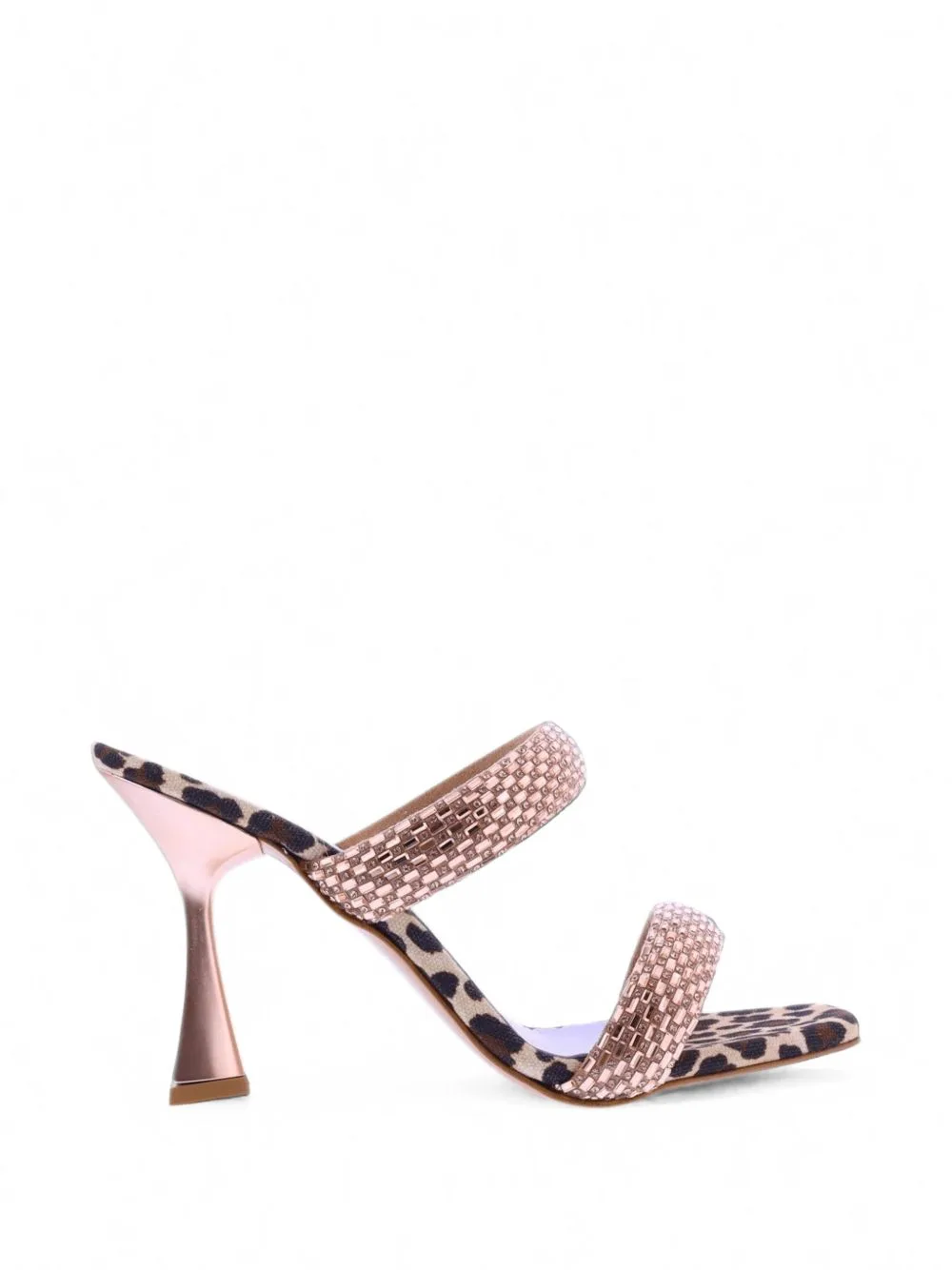 Rhinestone Leopard-Print Sandals by Albano