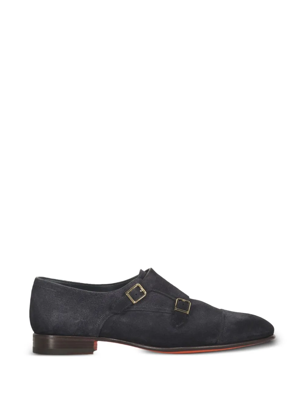 Double-Buckle Suede Monk Shoes by Santoni