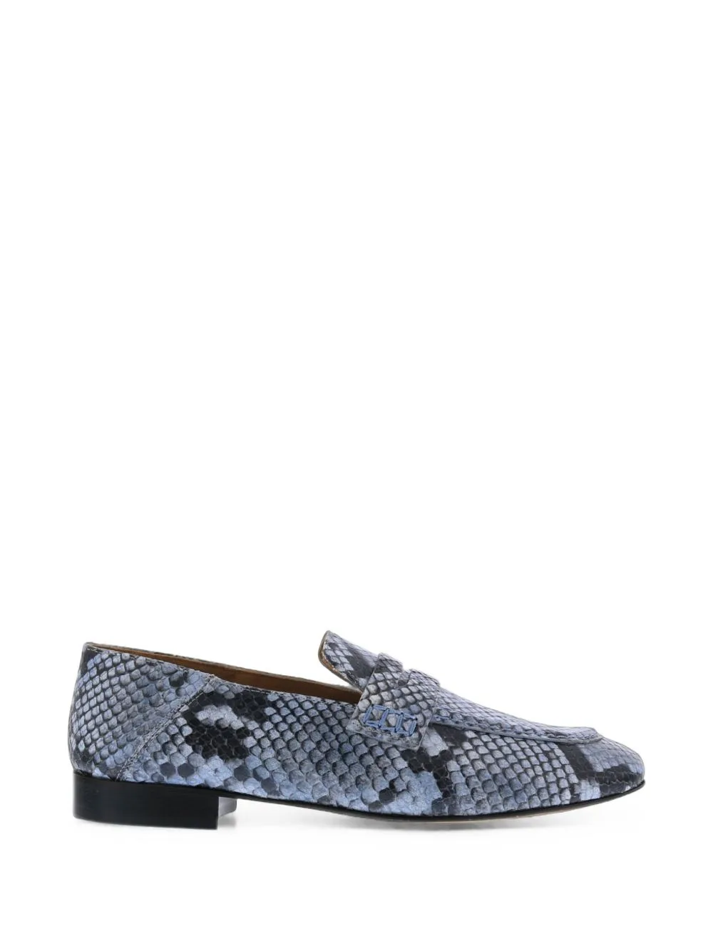 Diamant Lux Snake-Effect Calf Leather Loafers by TORAL SHOES