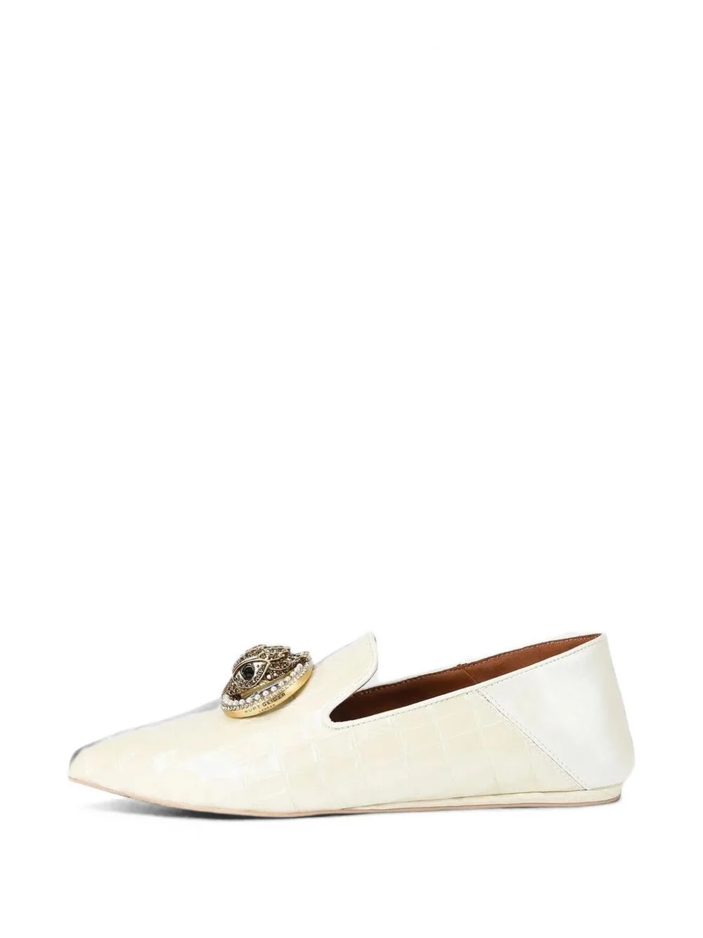 225 Chelsea Crocodile-Effect Pointed-Toe Loafers by Kurt Geiger London