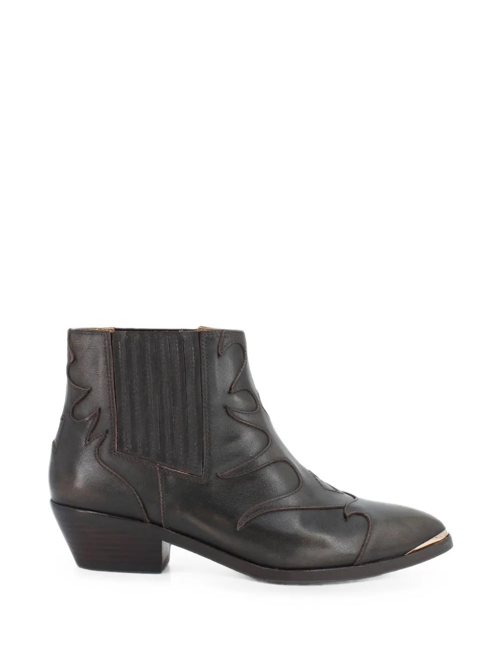 Sonia Metal Leather Cowboy Boots by TORAL SHOES