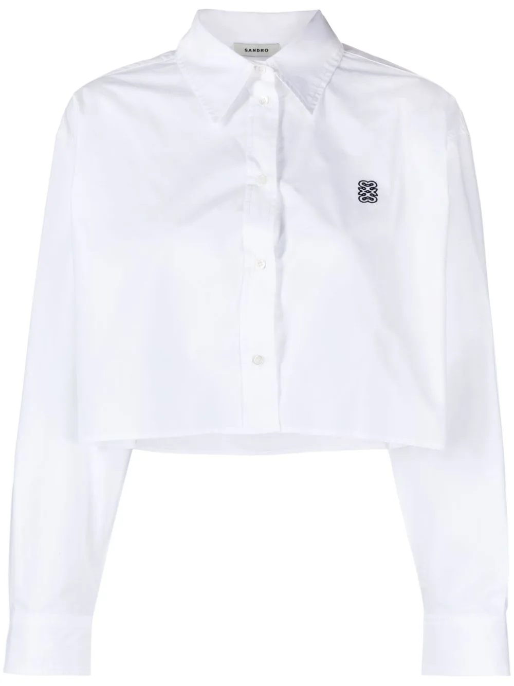 Crop Poplin Cotton Shirt by SANDRO