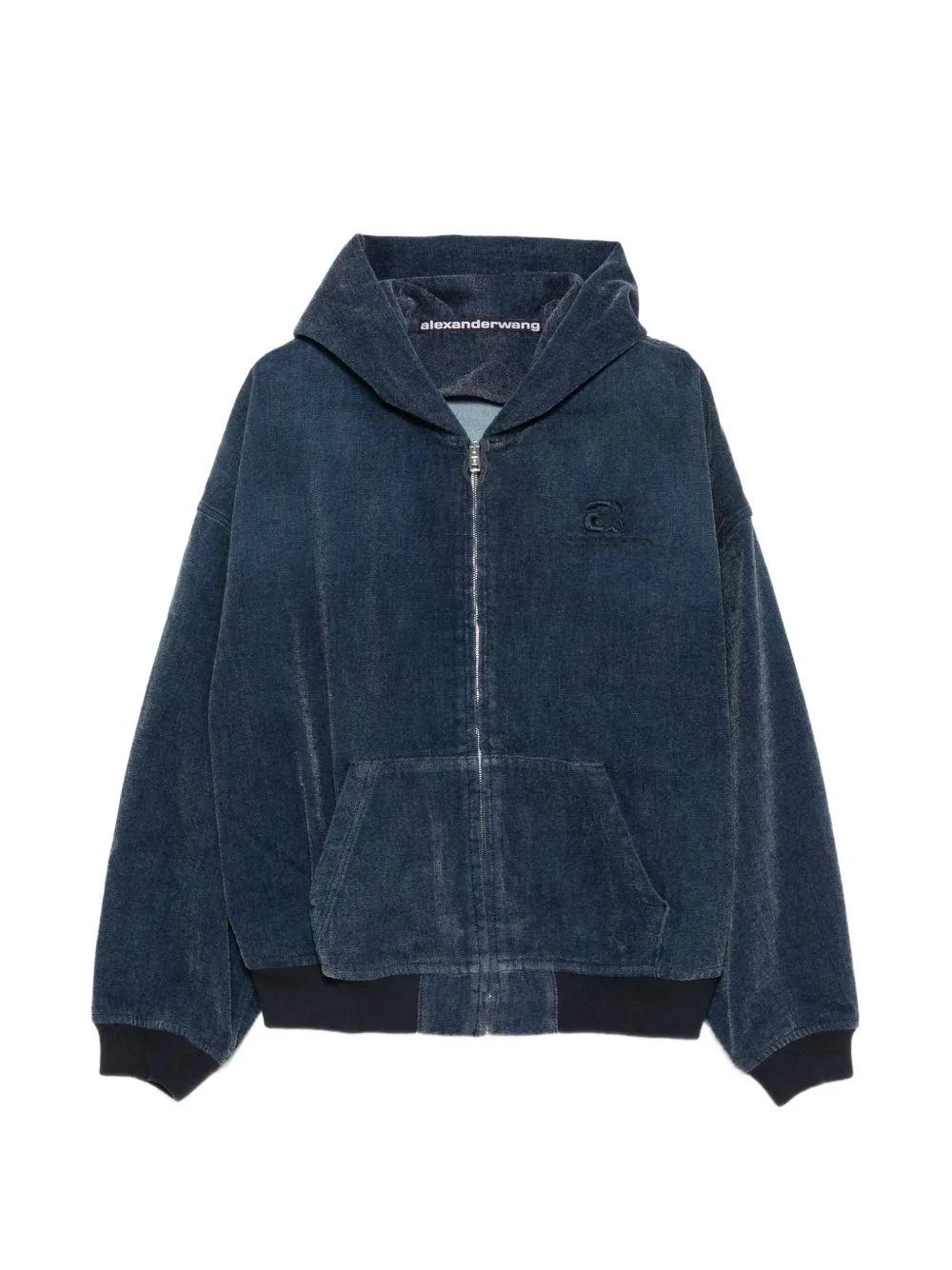 Logo-Embroidered Hooded Denim Jacket by Alexander Wang