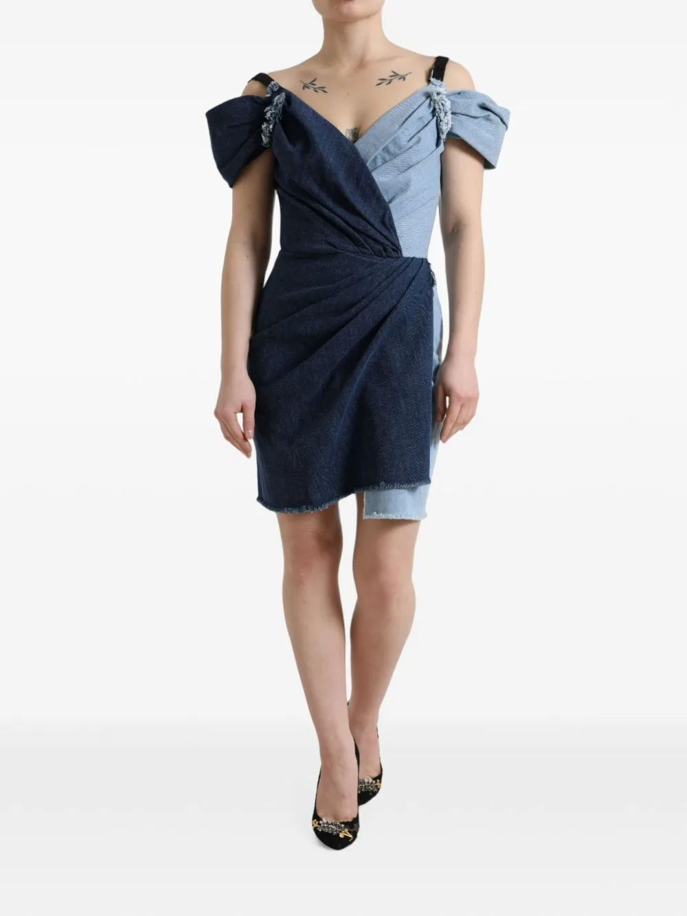 Patchwork Two-Tone Mini Dress by Dolce & Gabbana