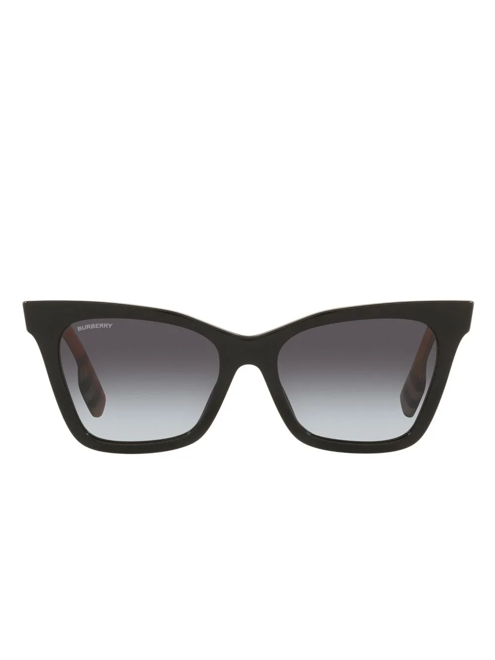 Check-Detail Oversized-Frame Sunglasses