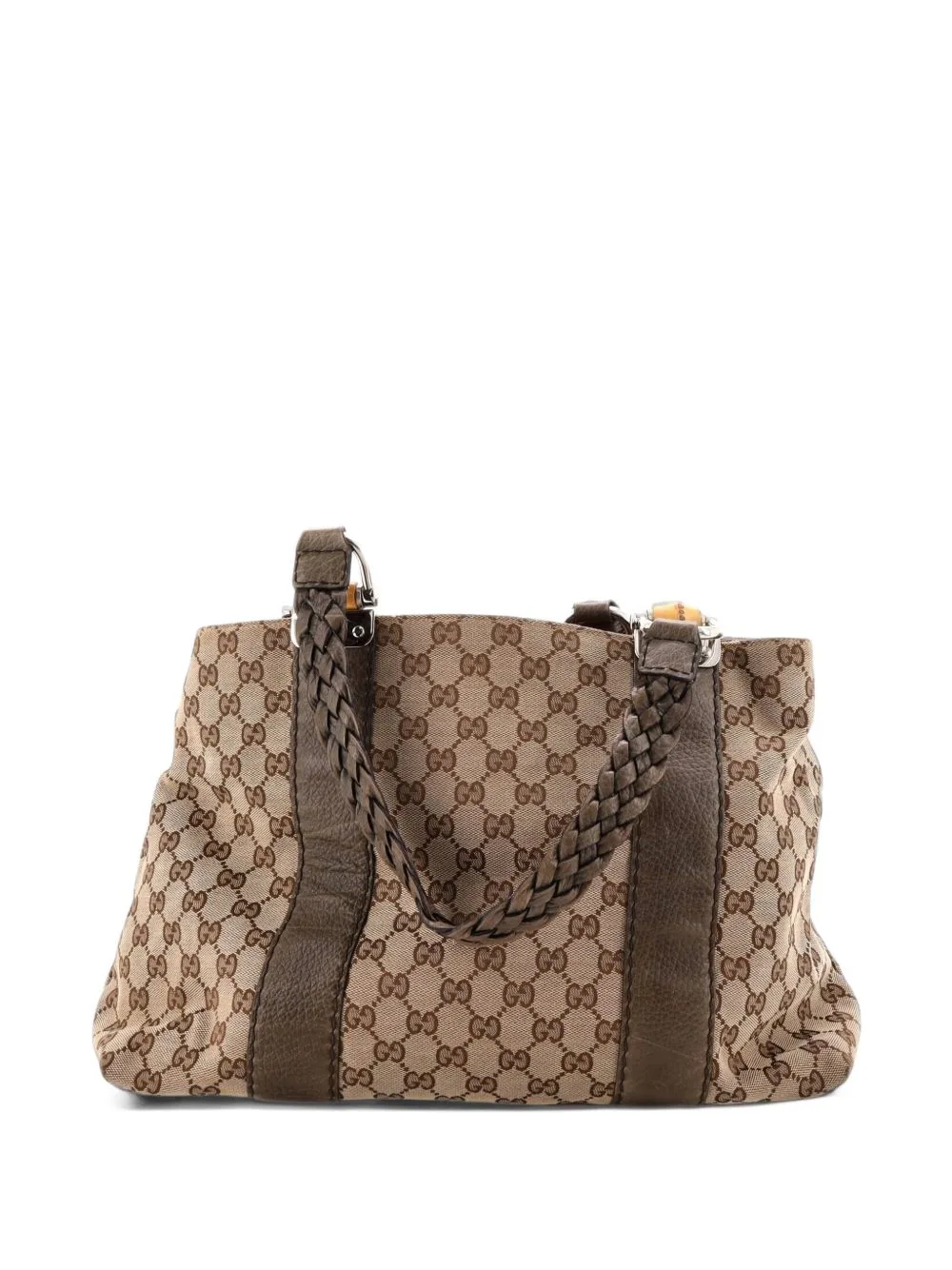 Bamboo Bar Shoulder Bag GG Canvas Large Tote Bag by Gucci Pre-Owned