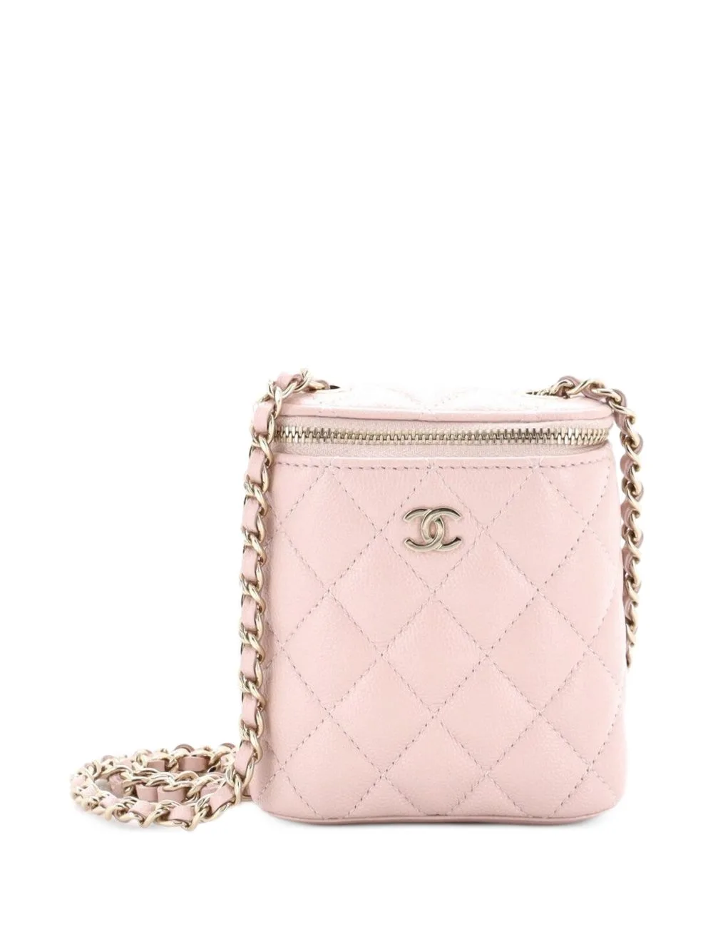 Vertical Classic Vanity Case with Chain Quilted Caviar Mini Shoulder Bag by CHANEL Pre-Owned