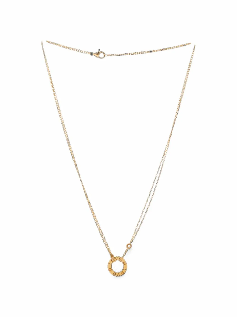 2 Diamonds Love Pendant 18K Yellow Gold and Diamonds Necklace by Cartier