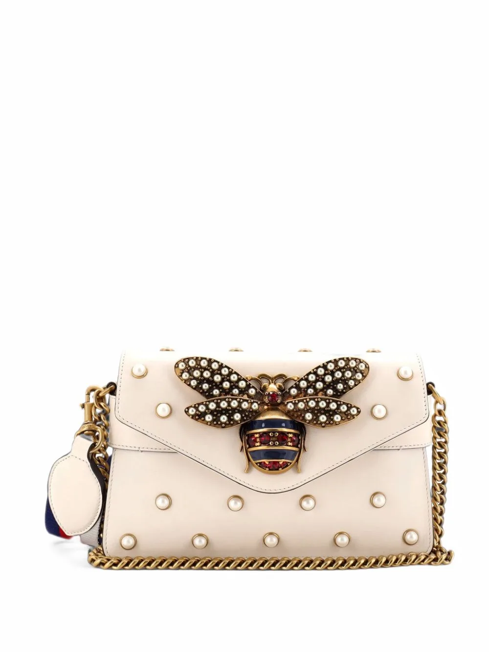 Broadway Pearly Bee Embellished Leather Mini Shoulder Bag