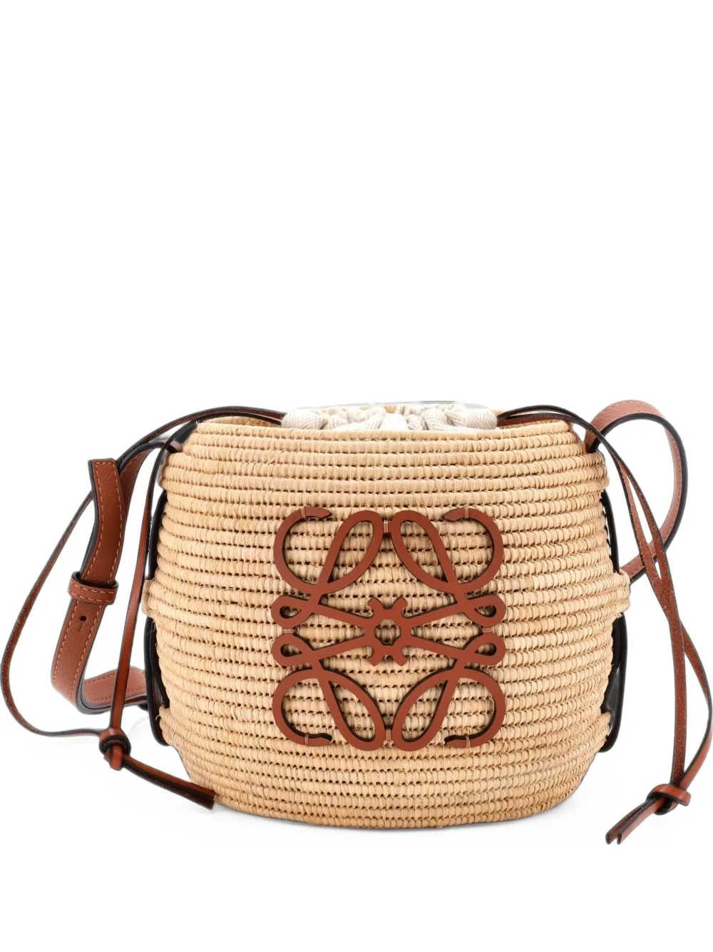 Loewe x Paula Ibiza Beehive Basket Bag Woven Raffia Small Bucket Bag