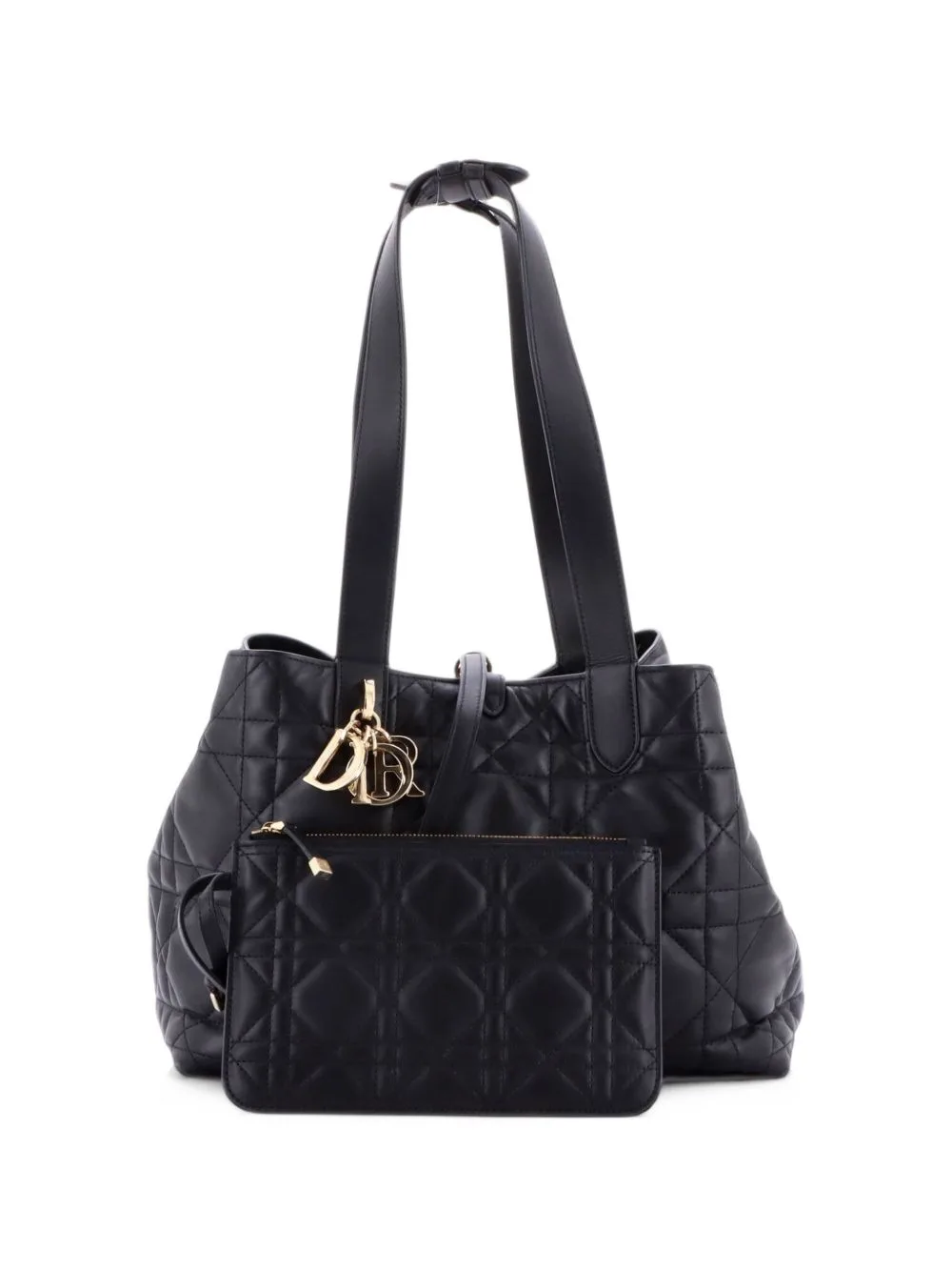 Toujours Macrocannage Quilt Calfskin Medium Tote Bag by Christian Dior Pre-Owned