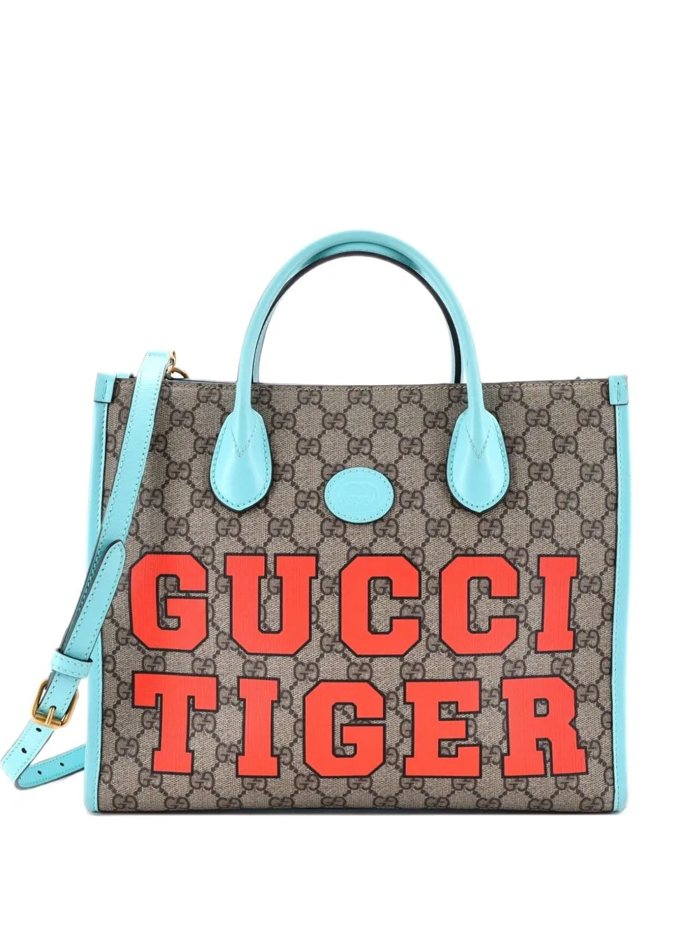 Structured Top Handle Open Tote Printed GG Coated Canvas Small Satchel