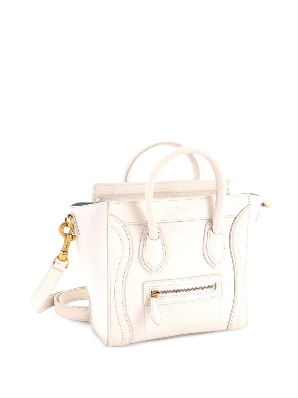 Luggage Bag Grainy Leather Nano Crossbody Bag by Celine Pre-Owned