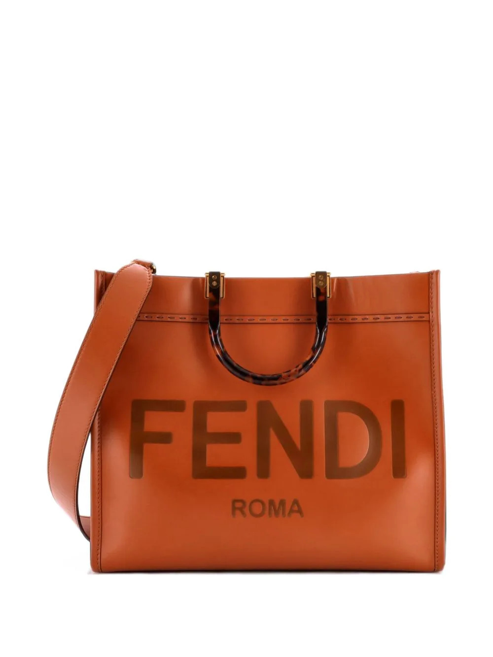 Sunshine Shopper Leather Medium Tote Bag by Fendi Pre-Owned