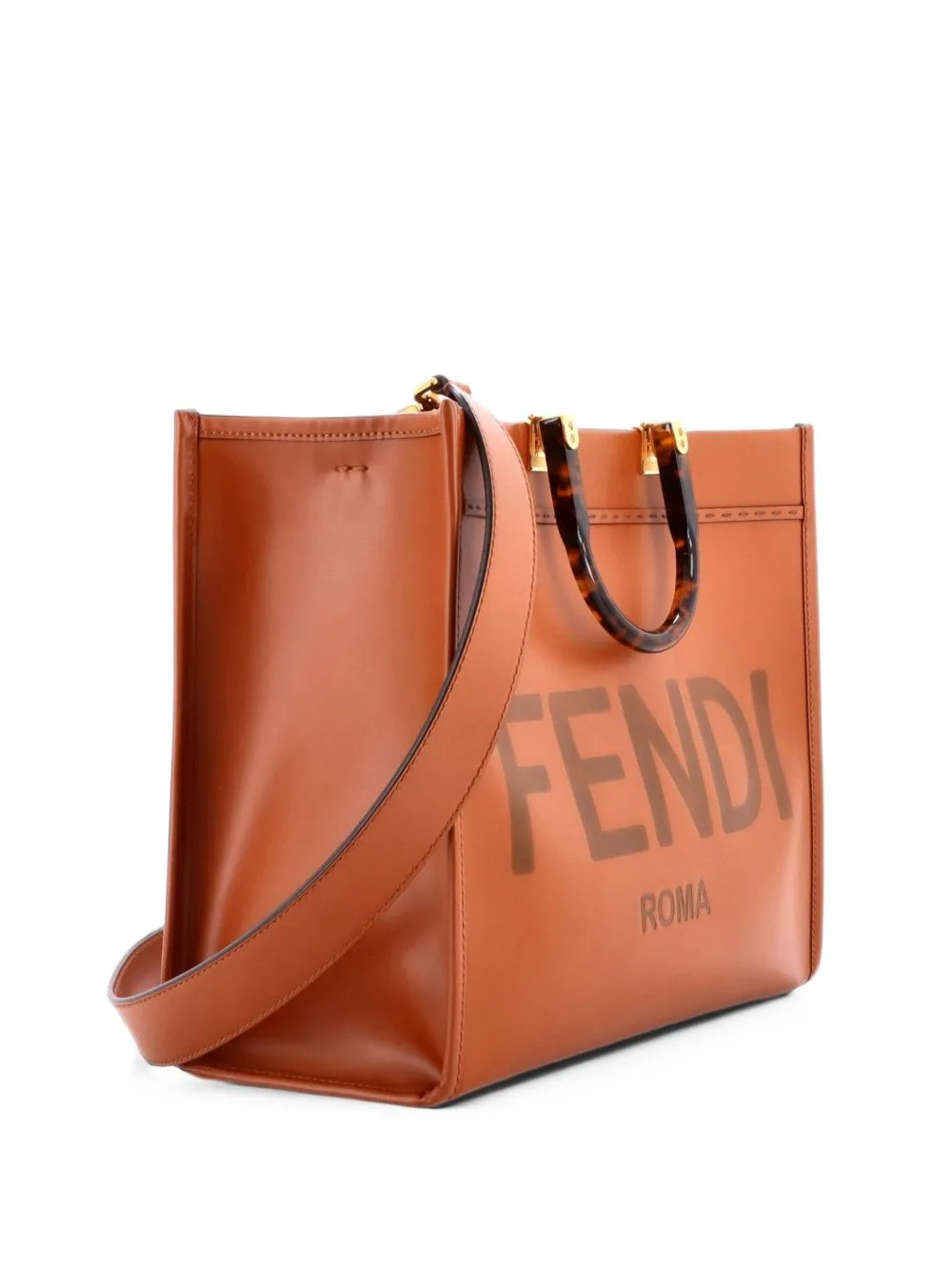 Sunshine Shopper Leather Medium Tote Bag by Fendi Pre-Owned