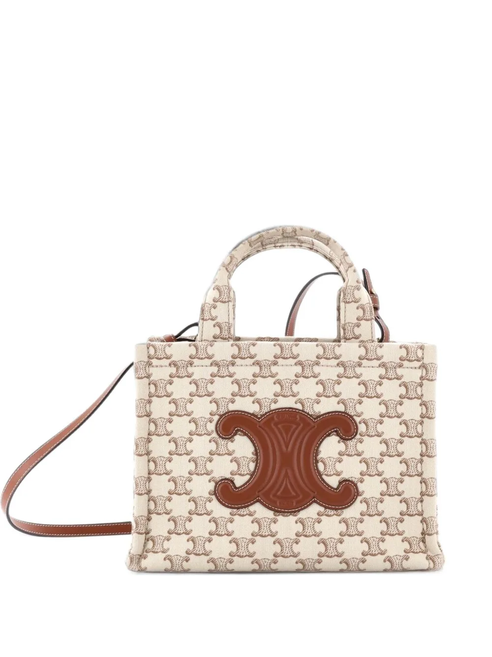 Cabas Thais Triomphe Printed Canvas Small Tote Bag by Celine Pre-Owned