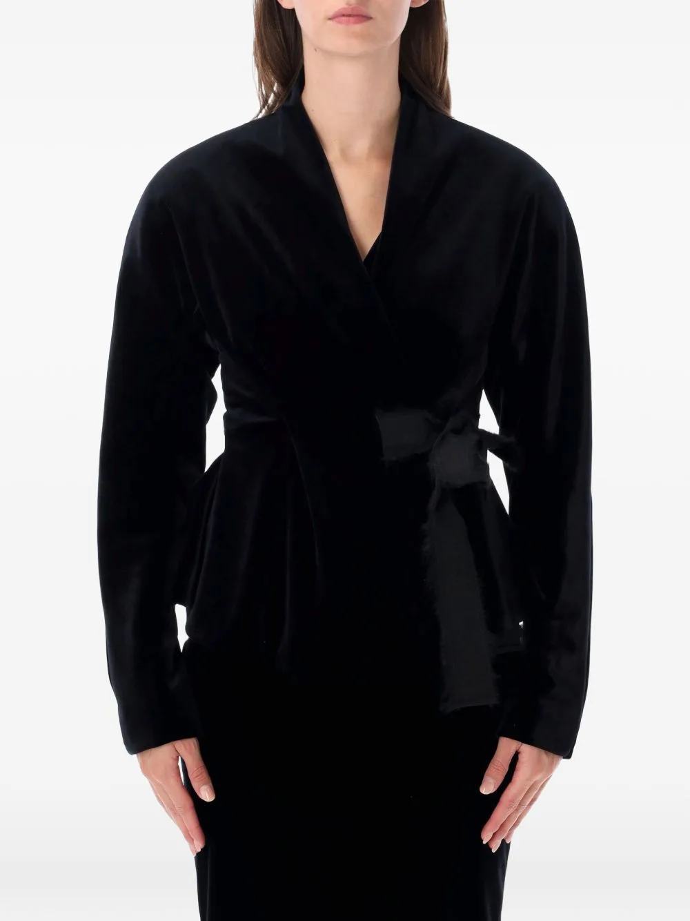 Peplum Wrap Jacket by Alberta Ferretti