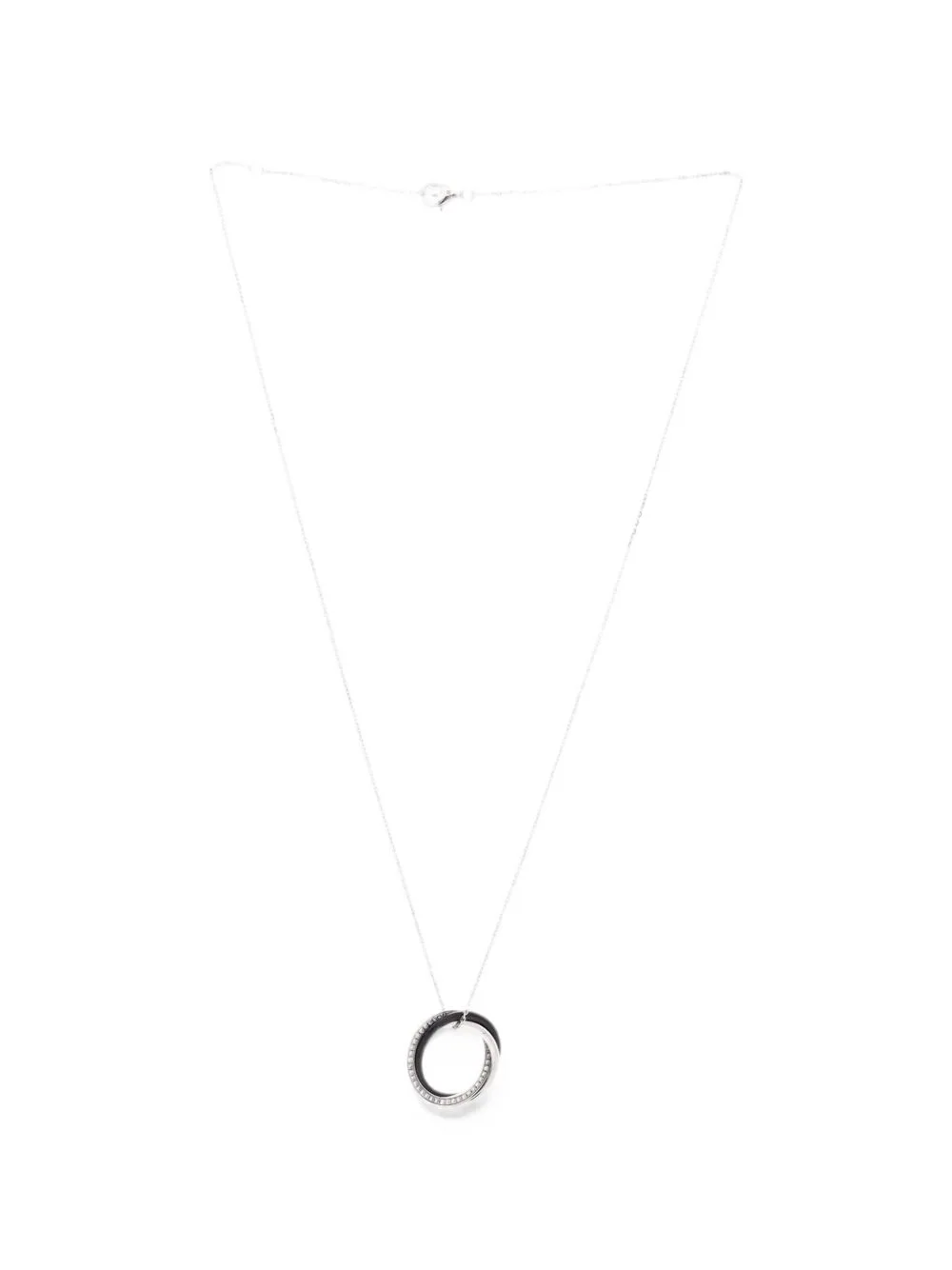 Trinity Pendant 18K White Gold with Diamonds and Ceramic Small Necklace by Cartier