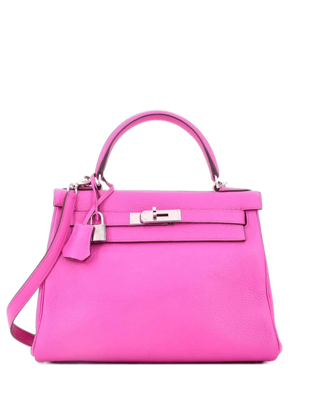Kelly Handbag Magnolia Clemence with Palladium Hardware 28 Satchel