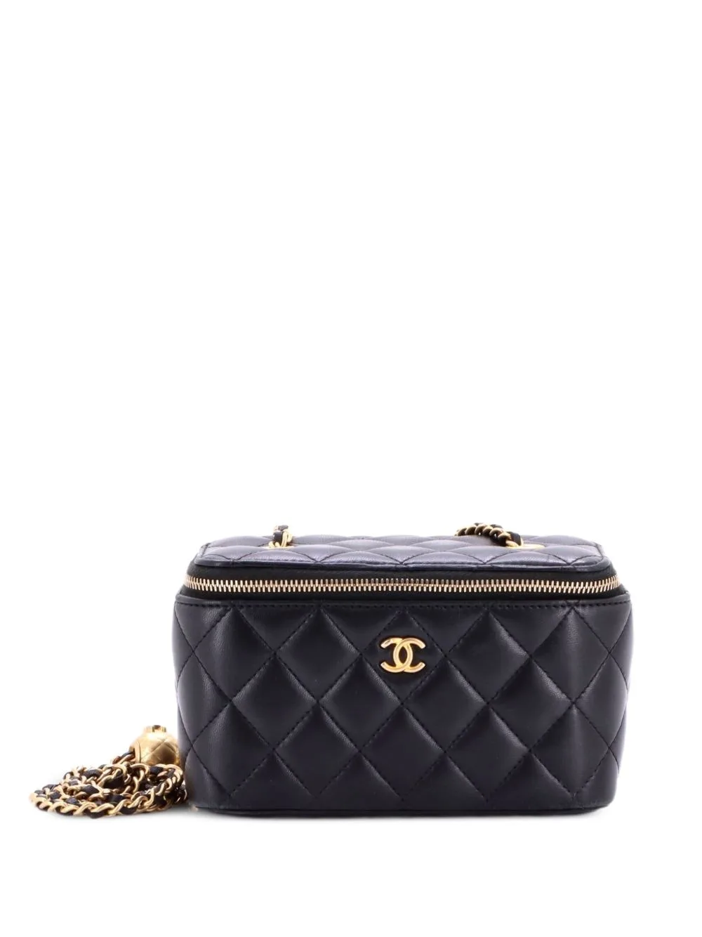 Pearl Crush Vanity Case with Chain Quilted Lambskin Small Clutch Bag by CHANEL Pre-Owned