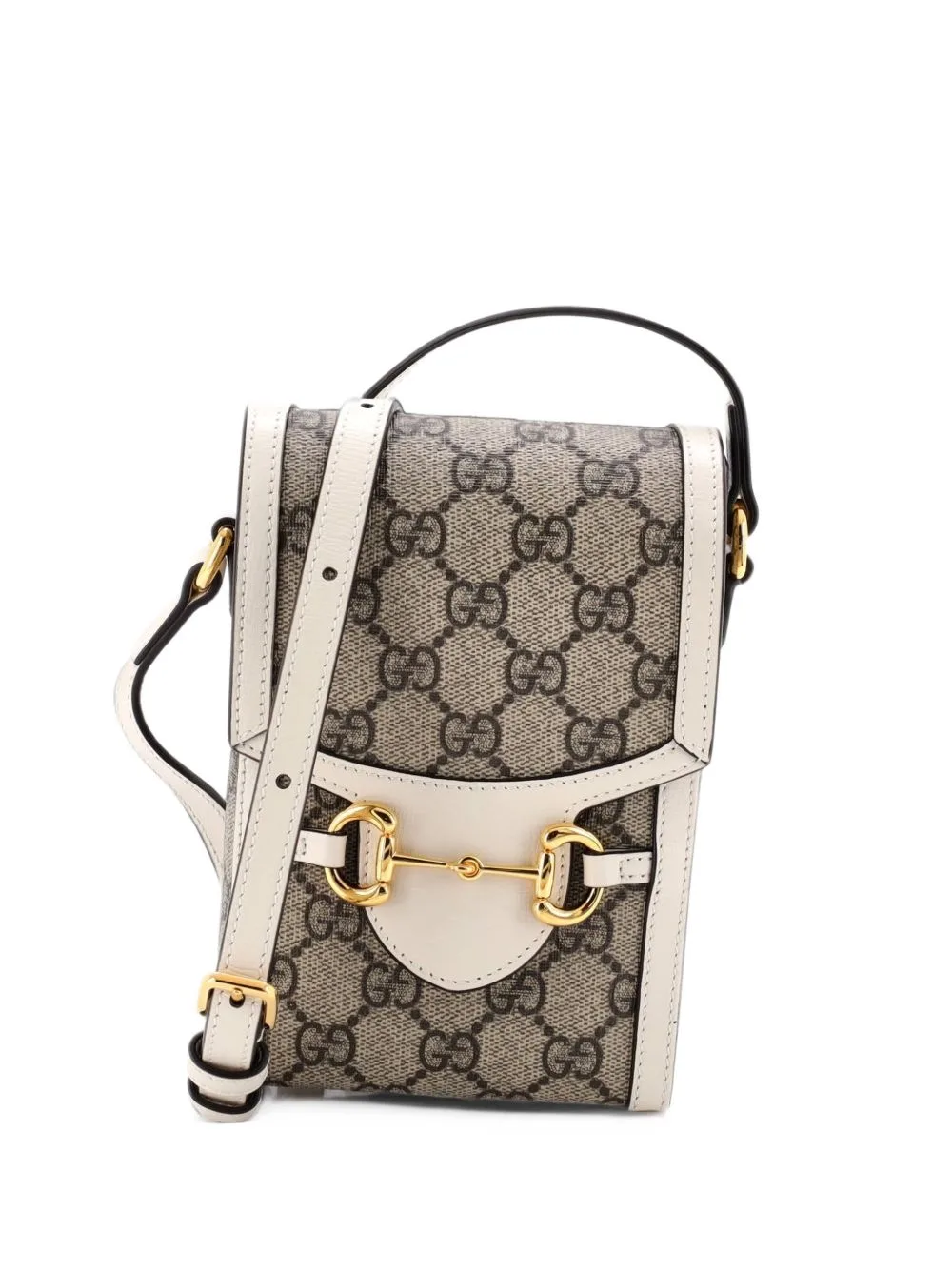 Horsebit 1955 GG Coated Canvas with Leather Mini Crossbody Bag by Gucci Pre-Owned