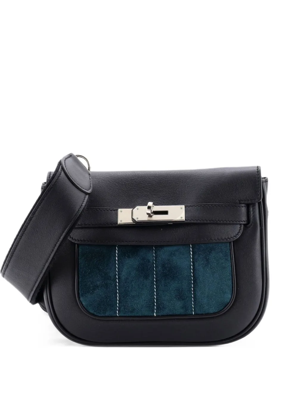 Berline Bag Doblis Suede and Swift 21 Crossbody Bag by Hermès Pre-Owned