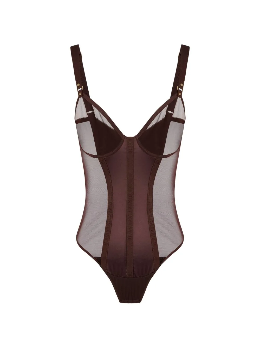 Bodysuit in Stretch Tulle and Satin Fabric by Elisabetta Franchi