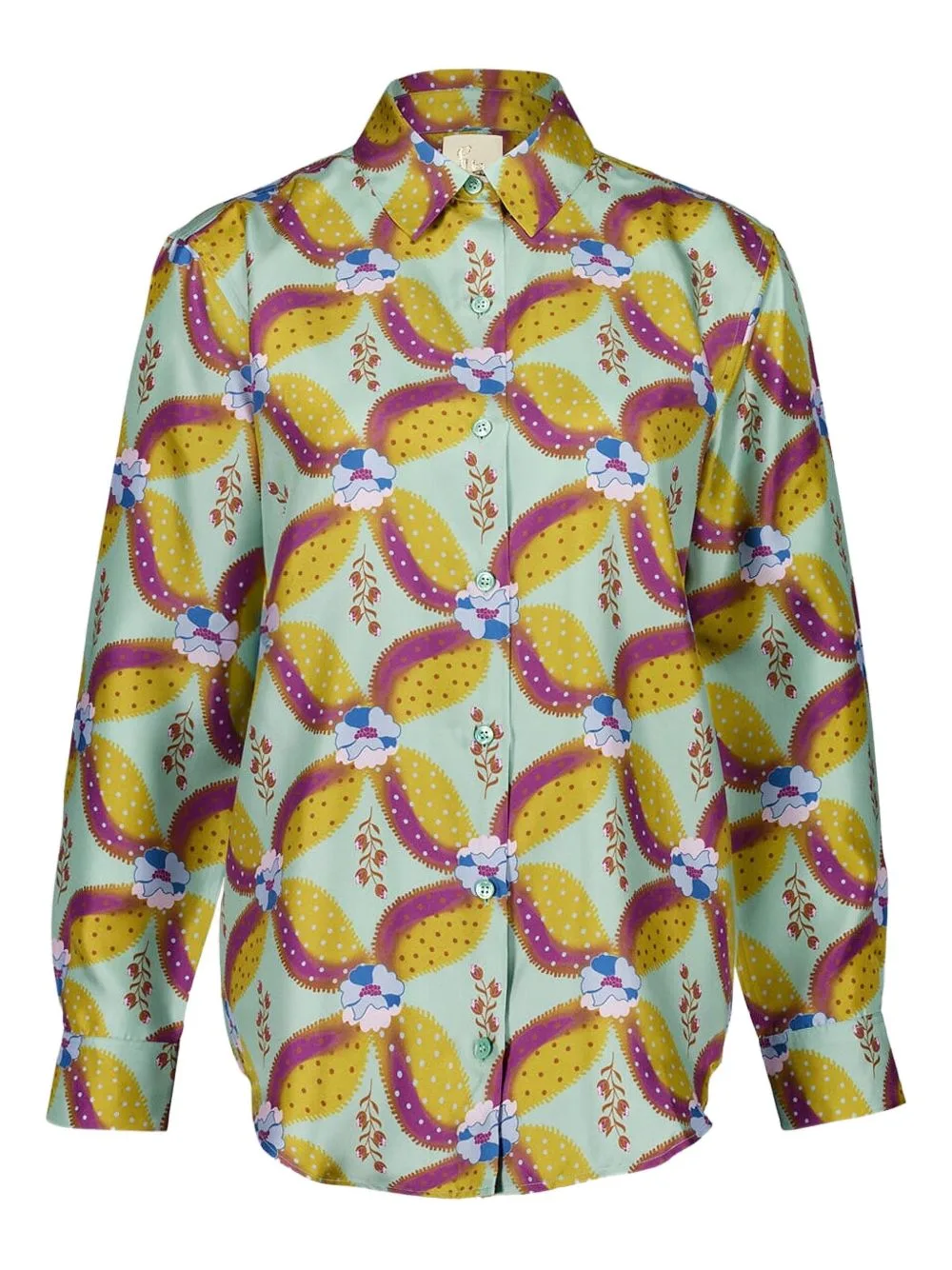 Ametista Abstract-Print Silk Shirt by PAULA